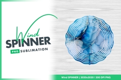 Wind spinner round blue ink sublimation design Product Image 1