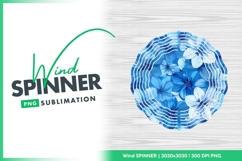 Blue floral wind spinner round sublimation design Product Image 1