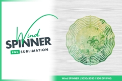 Green floral wind spinner round design Product Image 1