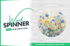 Watercolor flower wind spinner round design Product Image 1