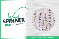 Lavender floral watercolor round wind spinner design Product Image 1