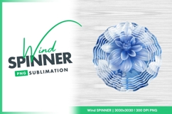 Blue flower wind spinner round illustration Product Image 1