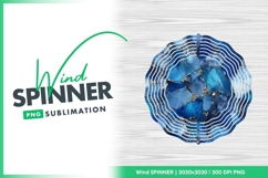 Blue alcohol ink effect wind spinner round design Product Image 1