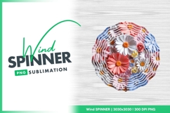 Flower wind spinner round sublimation design Product Image 1