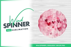 Heart wind spinner round sublimation png design Product Image 1