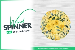 Yellow floral wind spinner round sublimation design Product Image 1