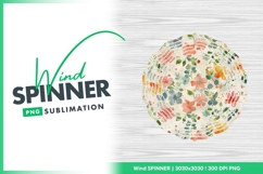 Floral watercolor wind spinner round design Product Image 1