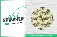 Holly christmas wind spinner round sublimation Product Image 1