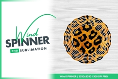 Leopard Print Wind Spinner Round Png Sublimation Design Product Image 1