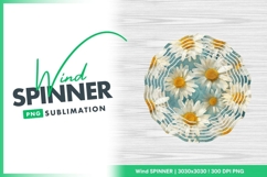 Daisy Flowers on Blue Wind Spinner Round Png Product Image 1