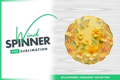 Yellow Floral Wind Spinner Round Design Product Image 1