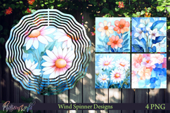 Floral Wind Spinners | Watercolor Flowers | Daisy Product Image 1