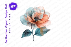 Elegant Translucent Flower Watercolor Illustration Clipart Product Image 1