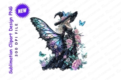 Enchanted Fairy Witch With Butterfly Wings Clipart Product Image 1