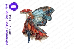 Intricate Fairy With Butterfly Wings Standing Clipart Product Image 1