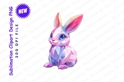 Geometric Cartoon Bunny Vector Illustration With Clipart Product Image 1