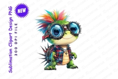 Punk rock turtle cartoon clipart png Product Image 1