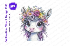 Cute pony flower crown clipart png Product Image 1