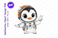 Cartoon penguin astronaut vector clipart png Product Image 1