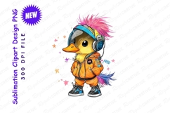 Cartoon duck punk astronaut clipart png Product Image 1