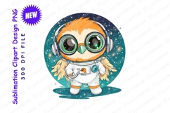 Cute owl astronaut clipart png Product Image 1