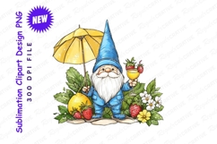 Gnome with lemonade and strawberries clipart png Product Image 1