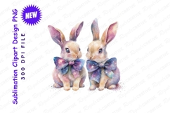 Two celestial easter bunnies with bow ties Clipart Product Image 1
