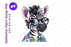 Cartoon zebra wearing glasses clipart png Product Image 1