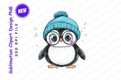 Cute penguin wearing hat and glasses clipart png Product Image 1