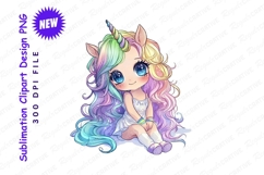 Cute unicorn girl cartoon clipart png Product Image 1