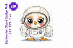 Cute cartoon owl astronaut clipart png Product Image 1