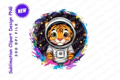 Tiger astronaut in space clipart png Product Image 1