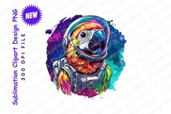Parrot astronaut colorful space exploration clipart png Product Image 1