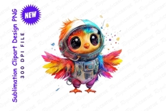 Colorful bird astronaut cartoon clipart png Product Image 1