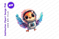 Cute bird astronaut clipart png illustration Product Image 1