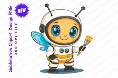 Cute Bee Astronaut Painter Clipart Png Product Image 1