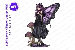 Purple Fairy Illustration With Mushrooms Clipart Png Product Image 1