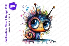 Colorful Cute Monster Creature With Big Eyes clipart png Product Image 1