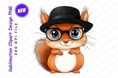 Cartoon Squirrel With Hat And Glasses Clipart Png Product Image 1