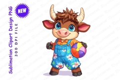 Cartoon Cow With Ball Clipart Png Product Image 1