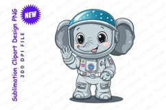 Elephant Astronaut Cartoon Character Clipart Png Product Image 1