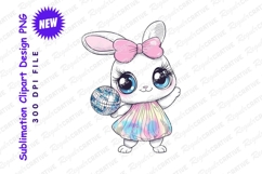 Cute bunny with disco ball clipart png Product Image 1