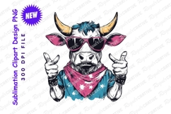 Cool cow cartoon vector illustration clipart png Product Image 1