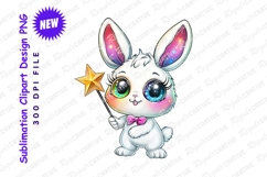 Magical bunny with star wand clipart png Product Image 1
