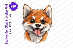 Smiling fox face clipart png illustration Product Image 1