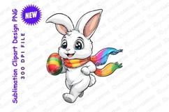 Easter bunny with egg clipart png Product Image 1