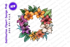 Floral frame colorful lilies clipart png Product Image 1