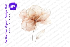 Elegant gold veined flower clipart png Product Image 1