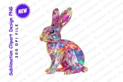 Geometric colorful rabbit clipart png illustration Product Image 1