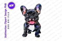 Watercolor french bulldog puppy clipart png Product Image 1